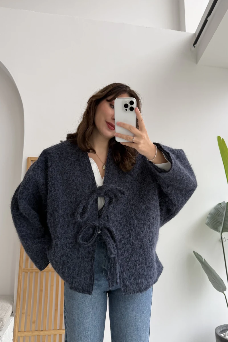 Sakallı Kaşe Tasarım Ceket Lacivert