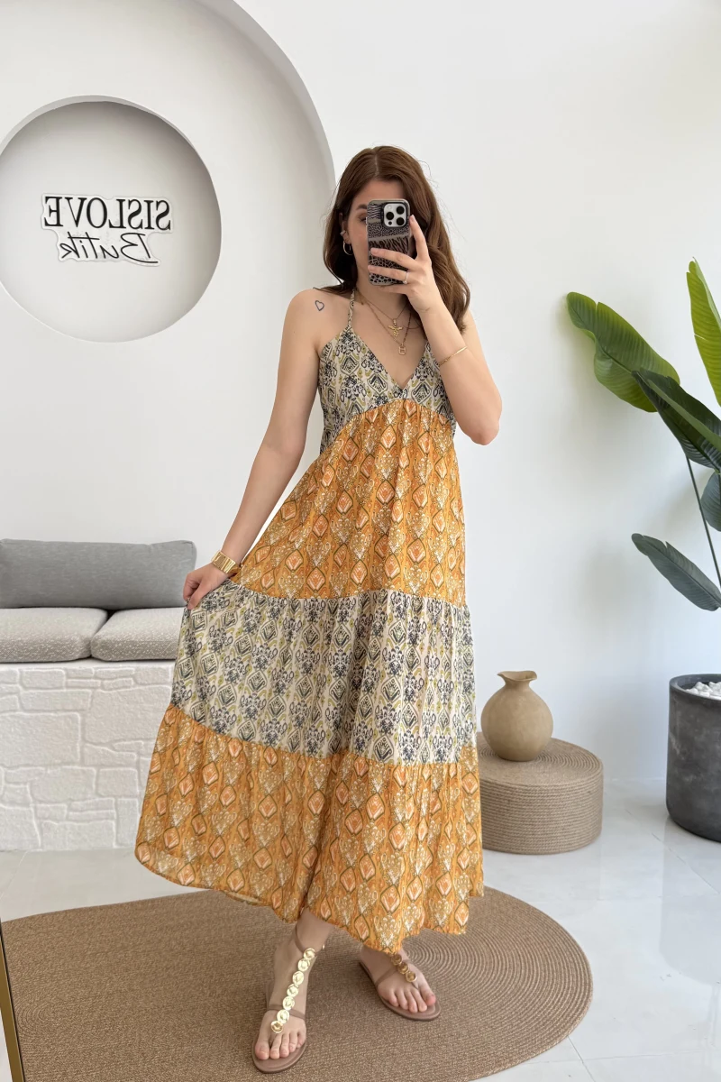 Samba Etnik Desenli Elbise 2620