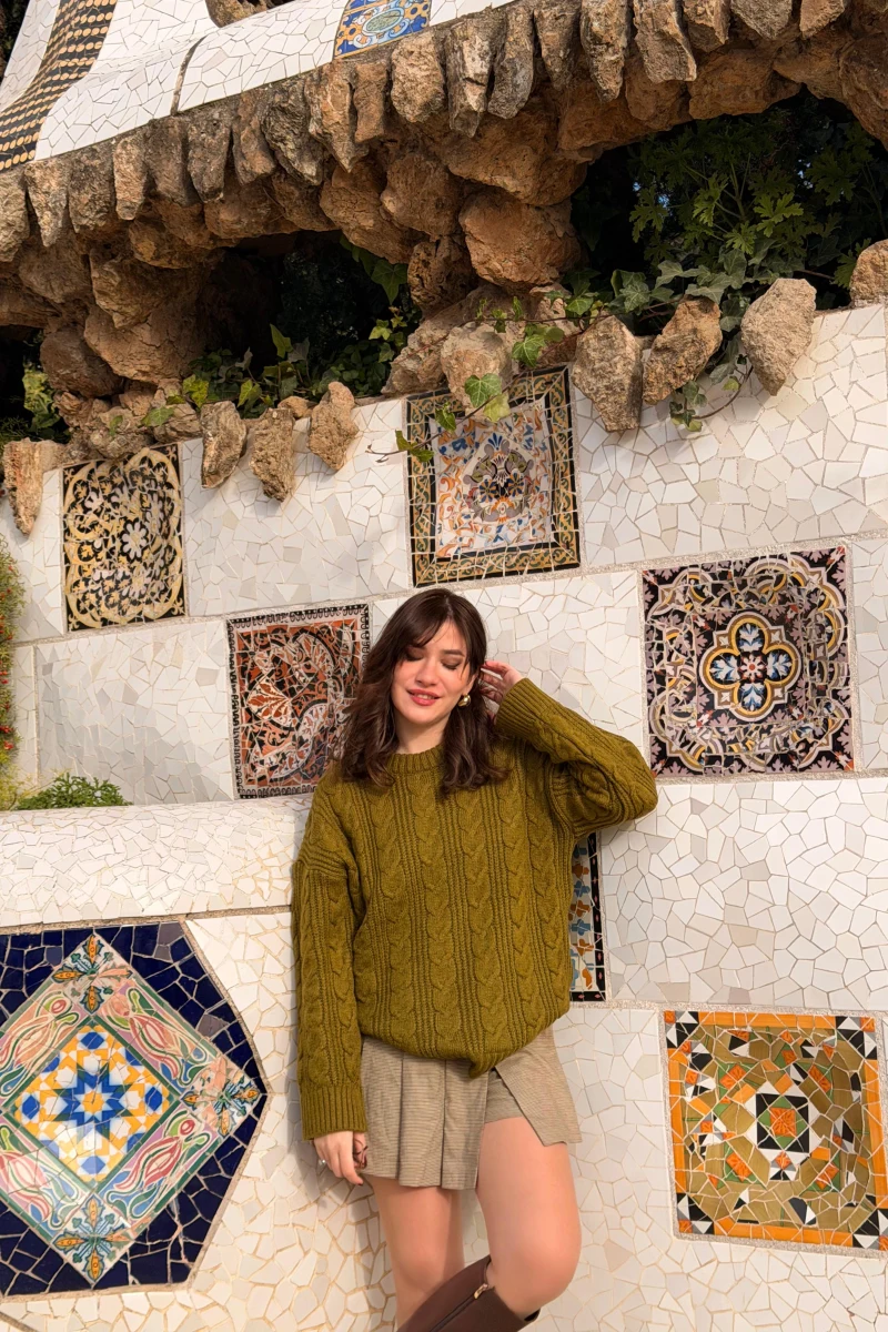 Selani Bisiklet Yaka Örgü Kazak - Haki - Kod: 4519