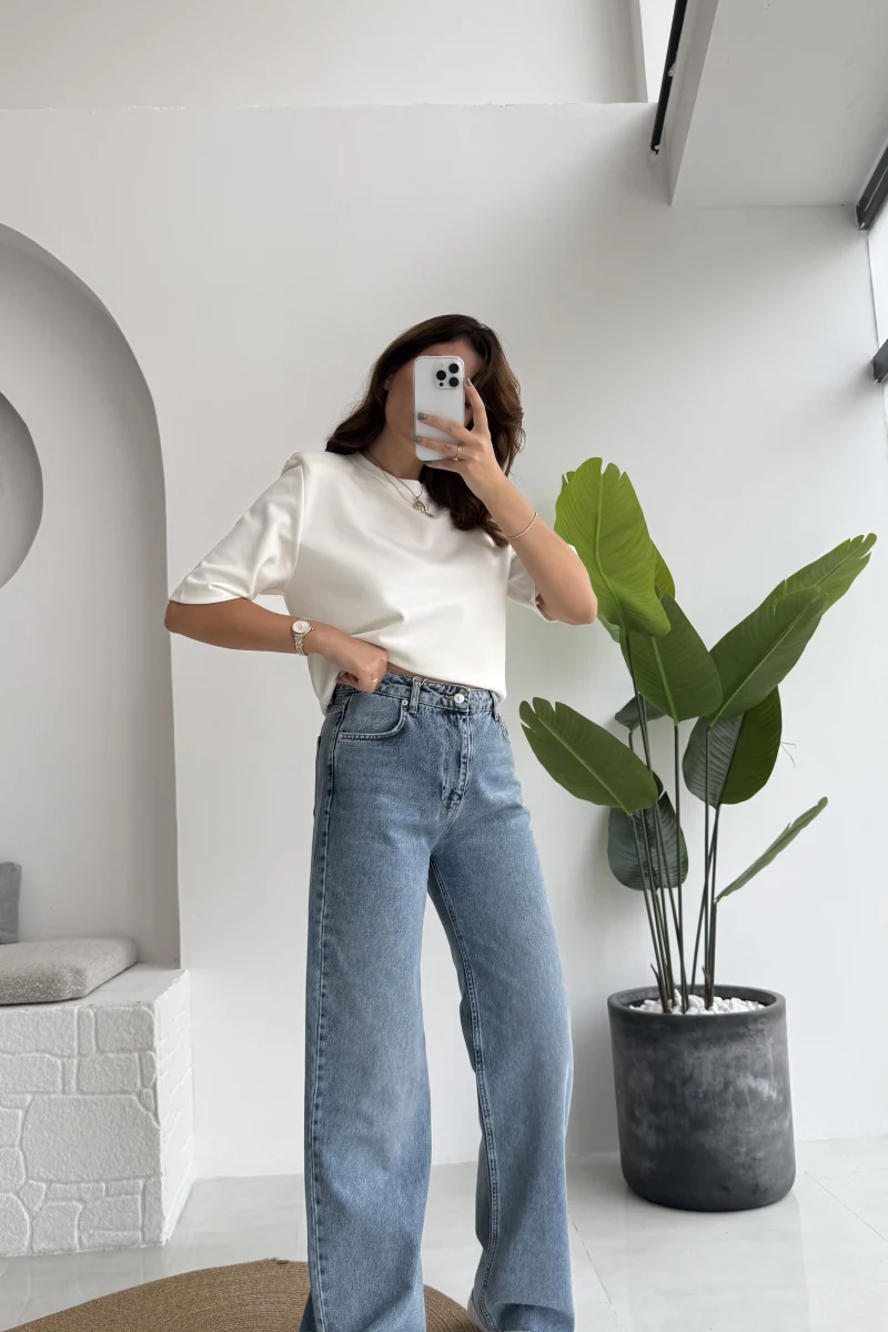 Sharon Mavi Yüksek Bel Denim Jean Pantolon - Kod: 1010