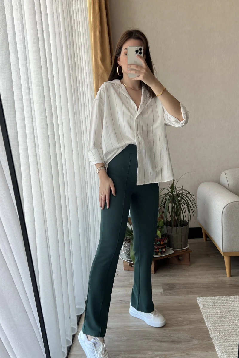 Sispanto Petrol Yeşili Ultra Yüksek Bel