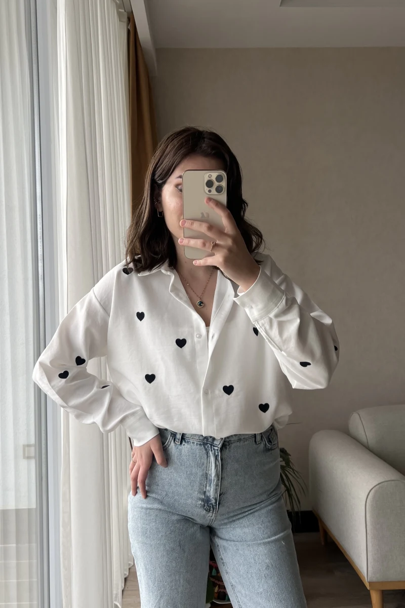 Siyah Kalpli Keten Gömlek