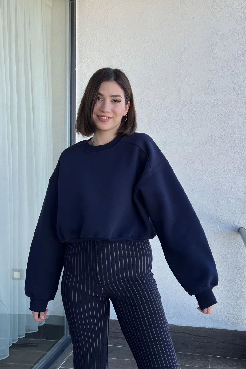 Snw Lacivert 3 İplik Polarlı Sweat