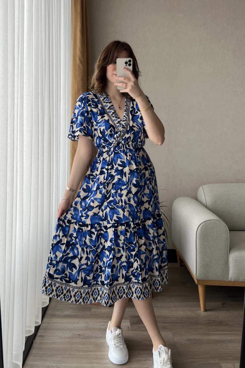 Stew Midi Boy Mavi Elbise