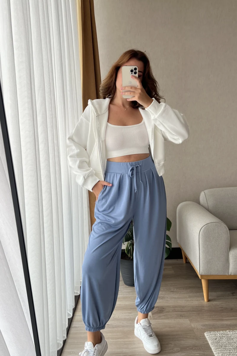 Suprame Modal Kumaş Şalvar İndigo Mavisi