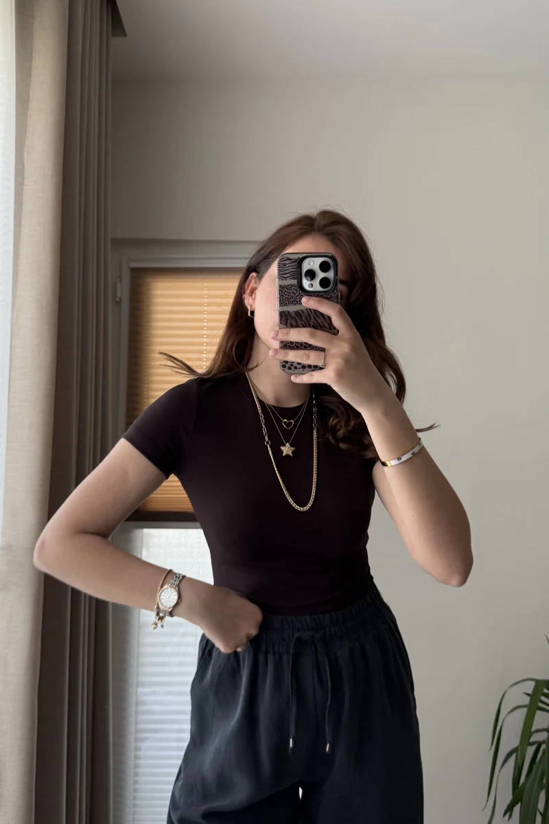 T-Shirt Oys Basic Acı Kahve Rengi