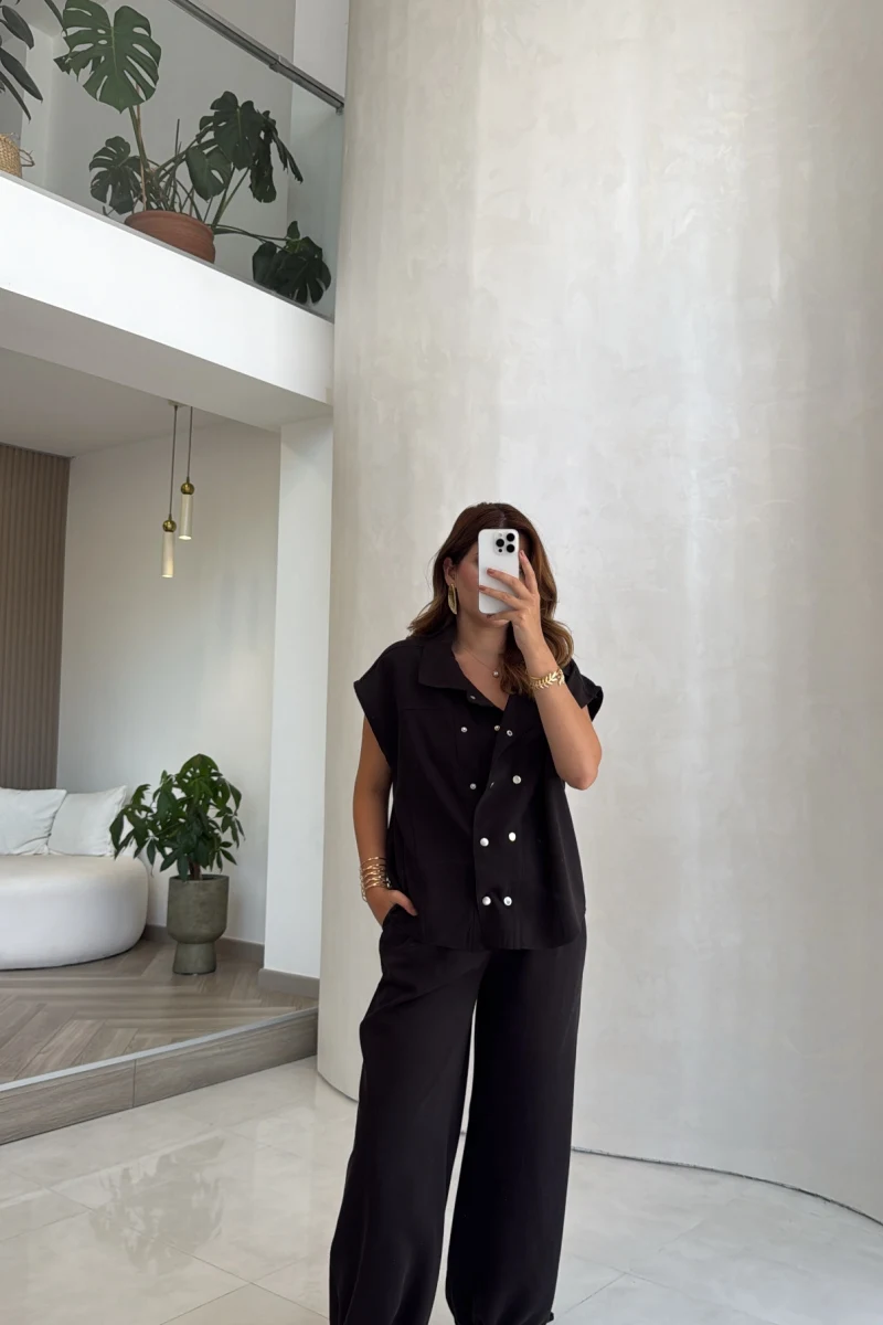Tensel Çıtçıtlı Takım - Siyah - Kod: 4160