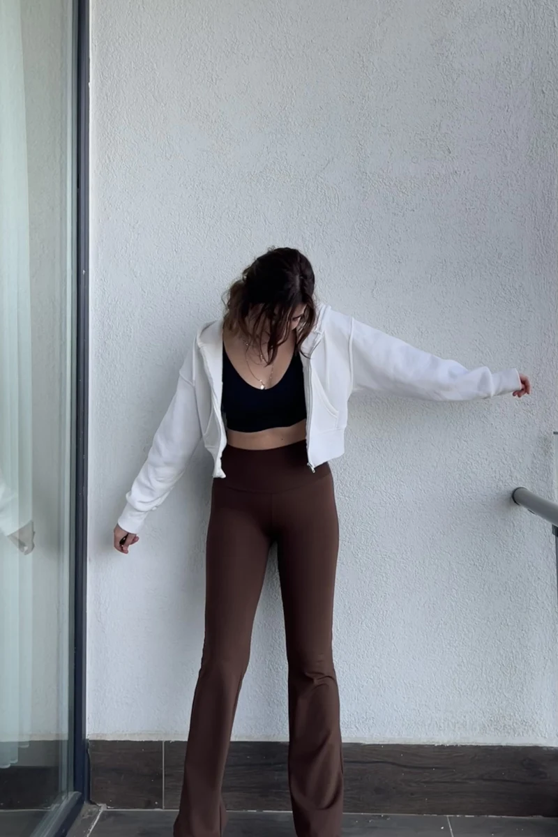 Termo Acı Kahve İspanyol İçi Polarlı Tayt