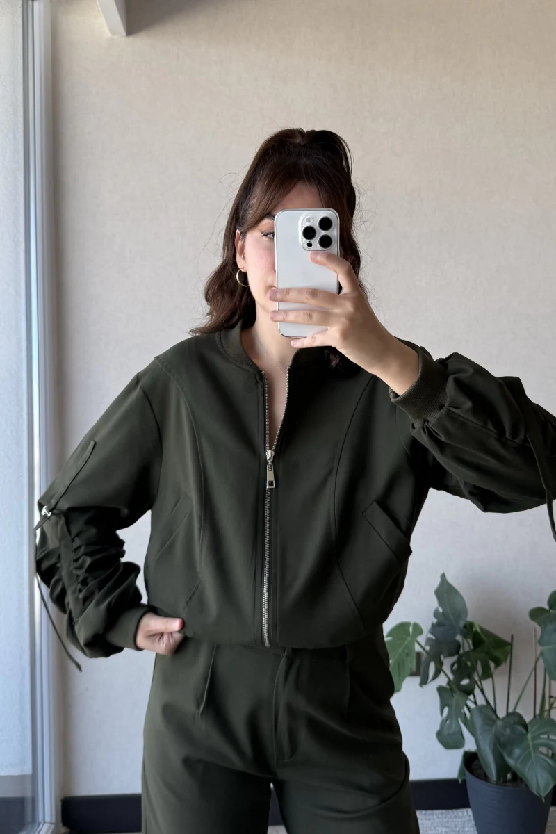 Tokalı Bomber Ceket Haki