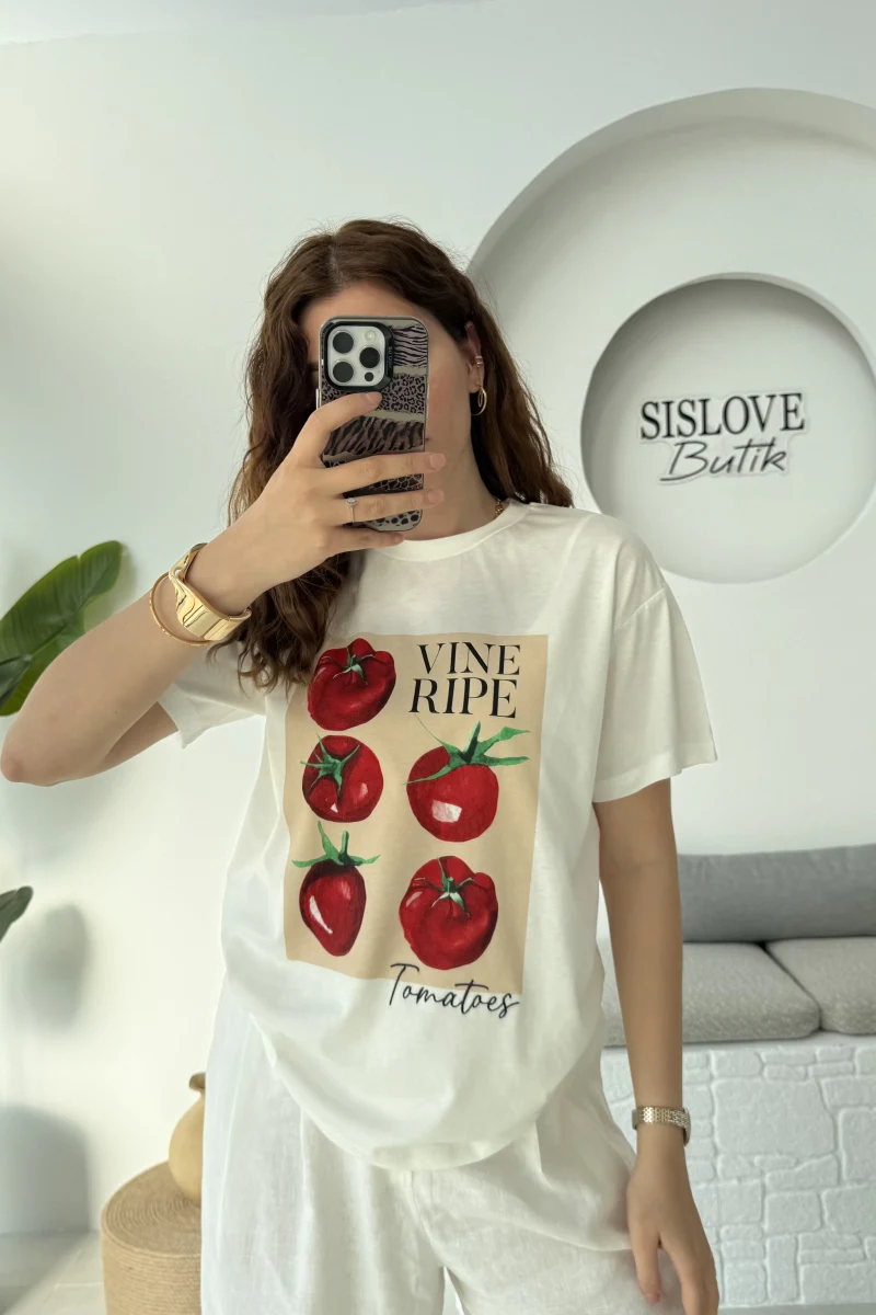 Tomato Baskılı T-shirt - 00500