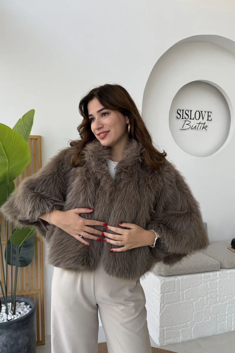 Tracy Tüylü Panço - Vizon - Kod: 8015