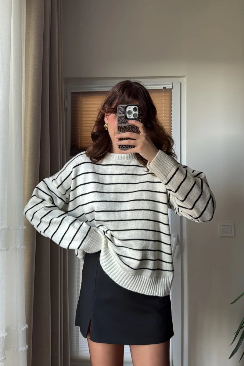 Triko Çizgili Kazak