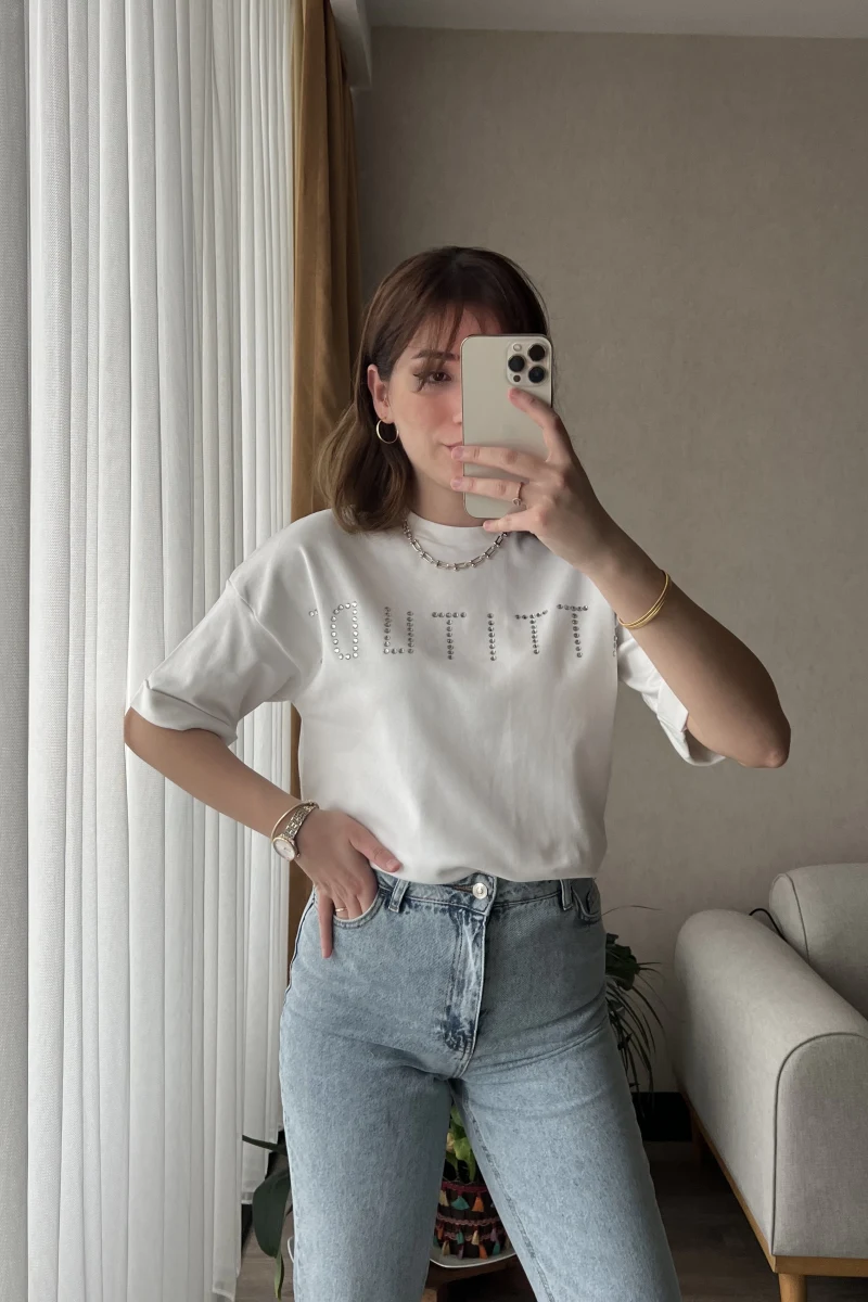 Twst Beyaz T-Shirt