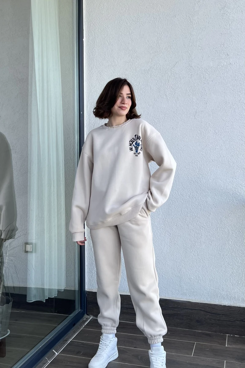 Vail Krem 3 iplik Şardonlu Eşofman Takımı