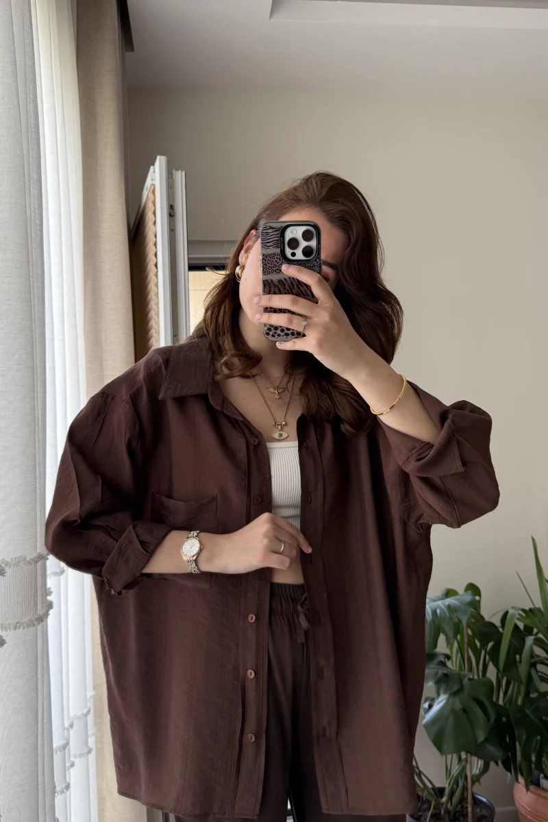 VAYS Tensel Gömlek - Acı Kahve - 2042