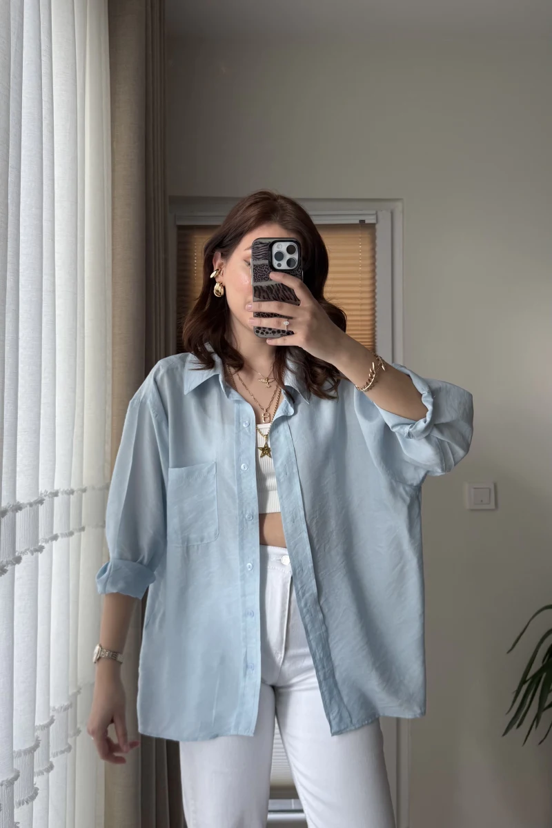 VAYS Tensel Gömlek - Bebe Mavisi - 2042