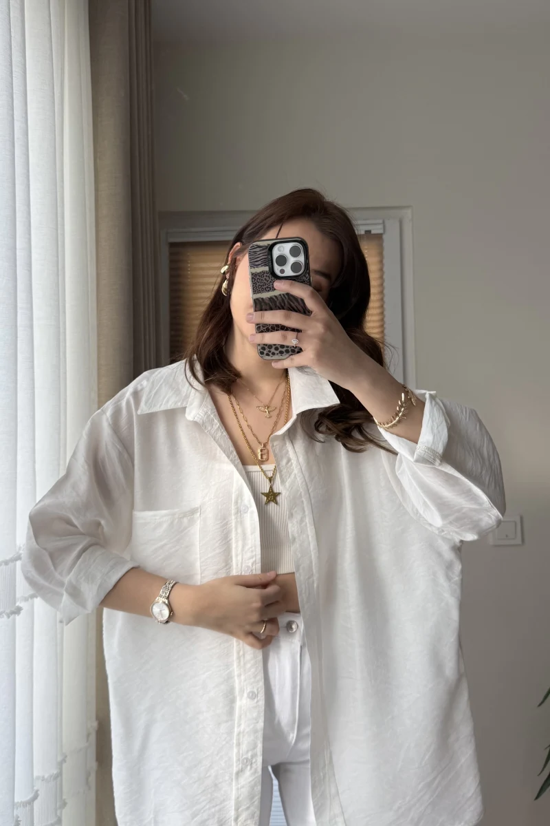 VAYS Tensel Gömlek - Beyaz - 2042