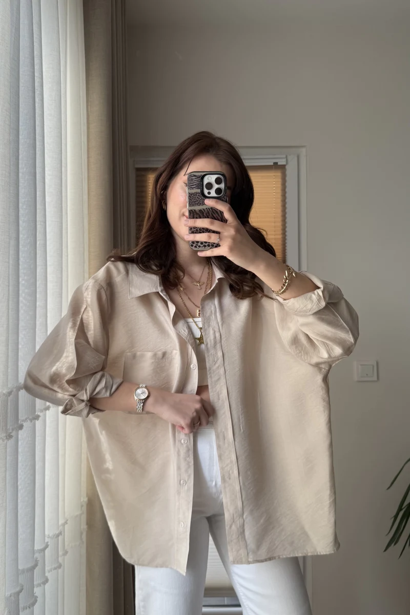 VAYS Tensel Gömlek - Krem - 2042