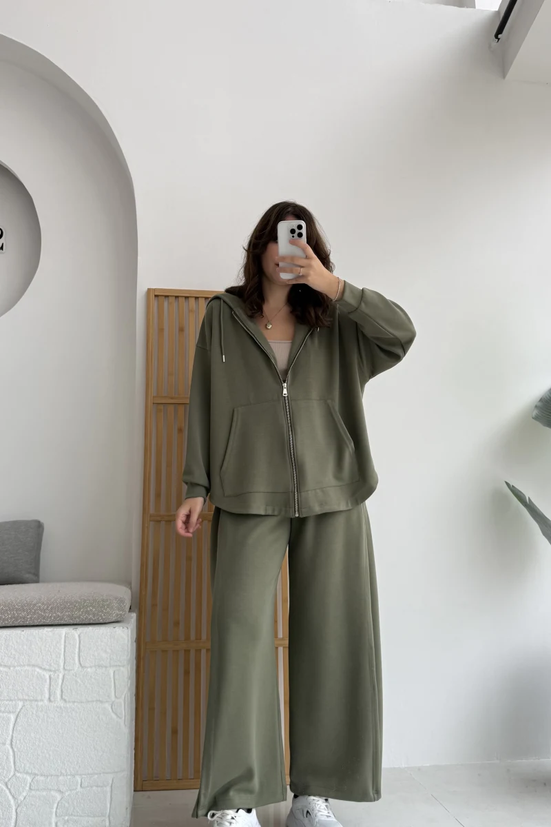 Vera Oys Hırka - Pantolon Takım Yeşil Kod: 7029 - 4032