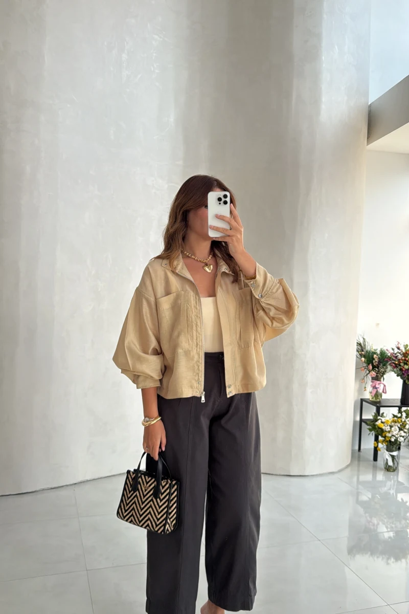 Vintage Gabardin Pantolon - Antrasit - Kod: 031726