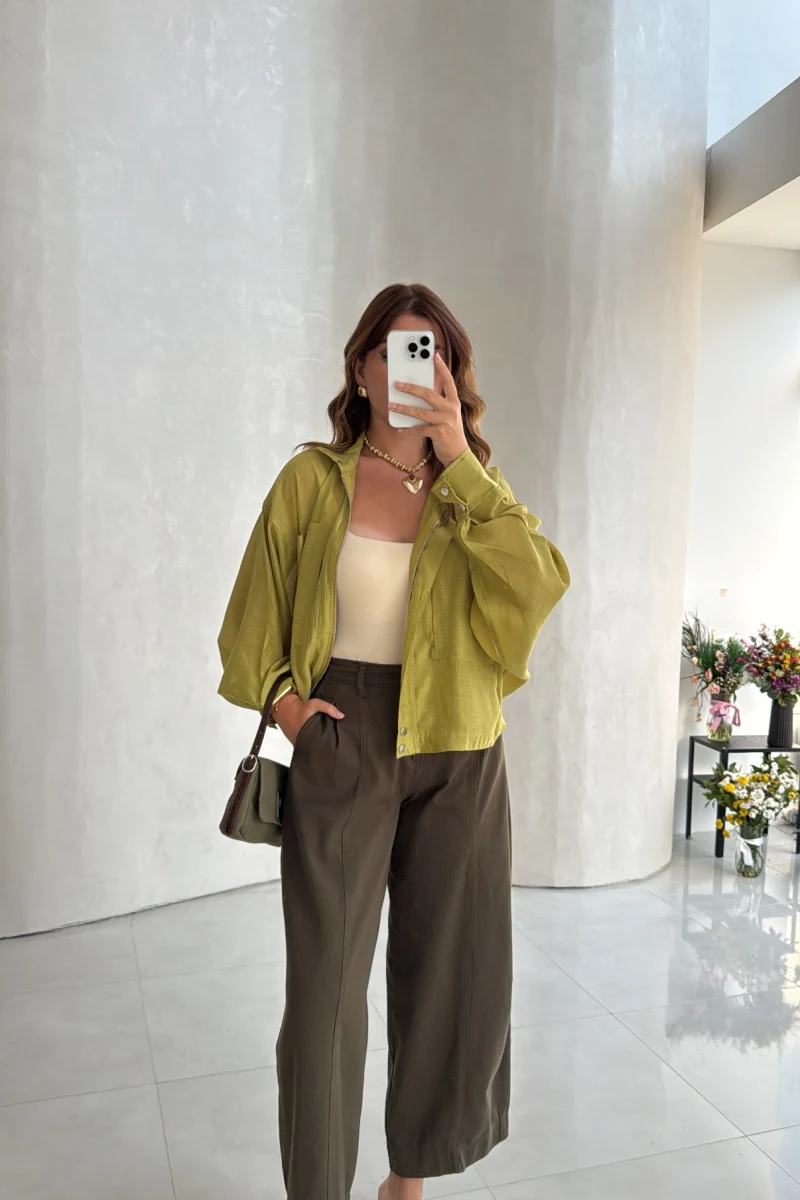 Vintage Gabardin Pantolon - Haki - Kod: 031726