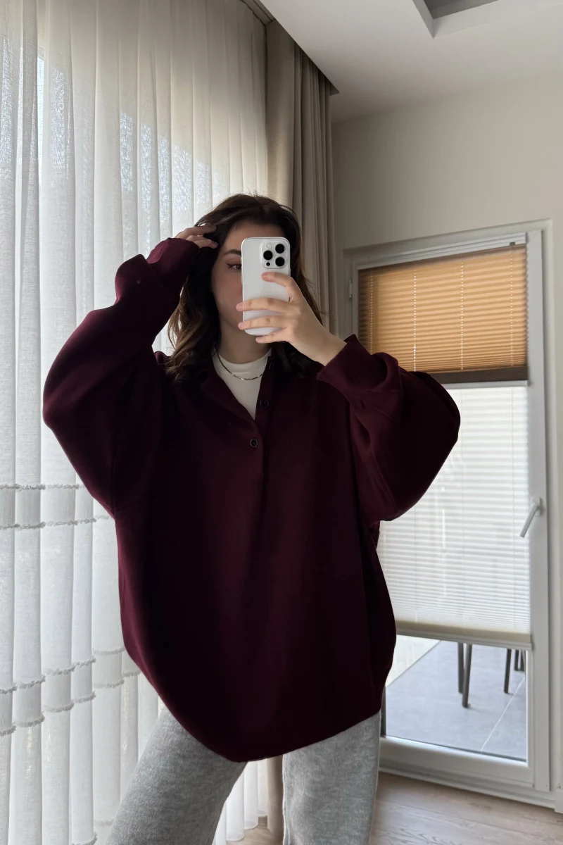 Vintage Oversize Kazak Bordo