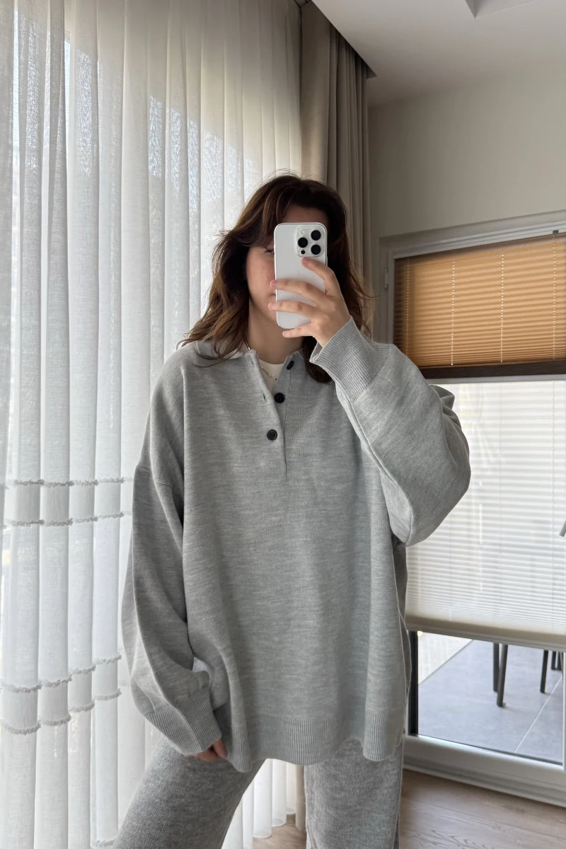 Vintage Oversize Kazak Gri