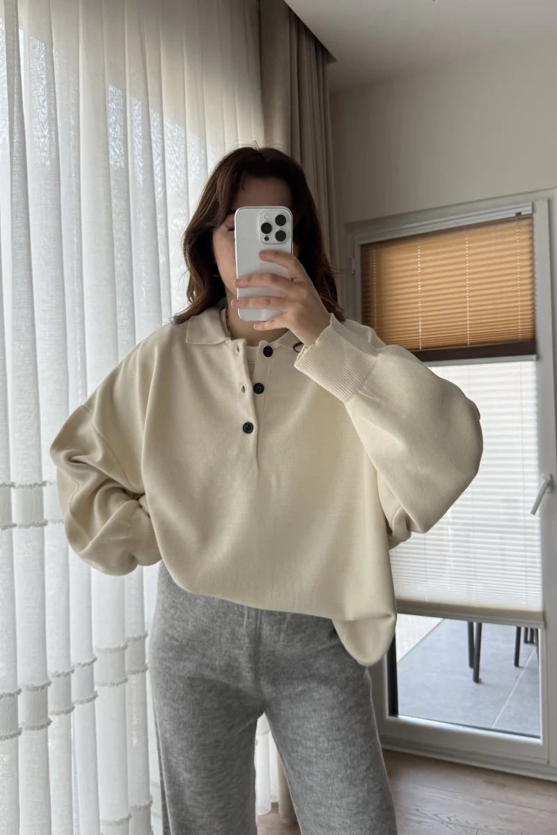 Vintage Oversize Kazak Krem