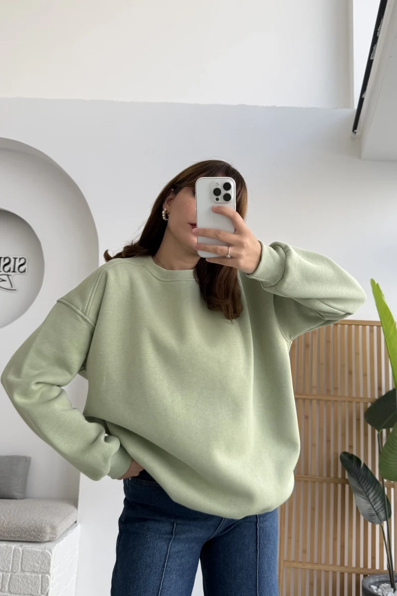 Viola Bisiklet Yaka Sweat - Mint