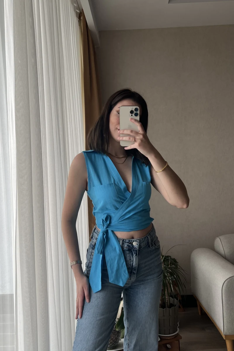 Weez Bağlamalı Mavi Gömlek