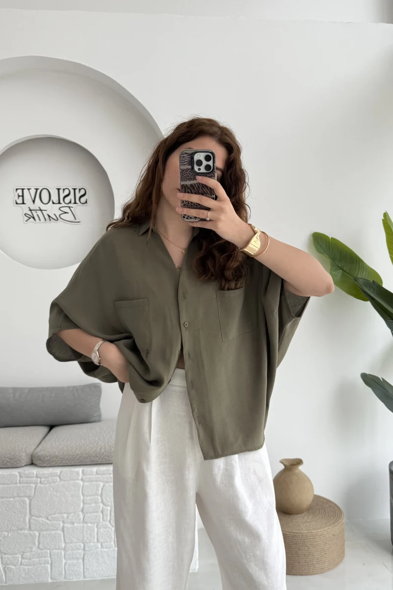 Yarasa Kol Gömlek Haki - 2115