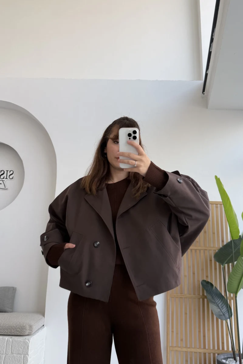 Yarasal Kol Trenç Kahve - Kod: 9628