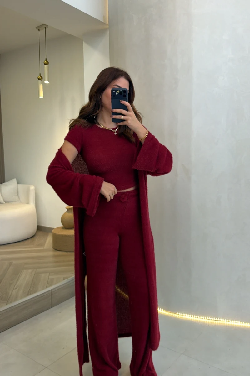 Yumoş 3lü Takım - Bordo - Kod: 4206