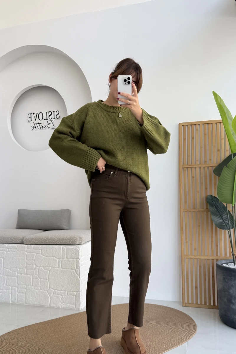 Meyla Acı Kahve Slim Fit Jean Pantolon