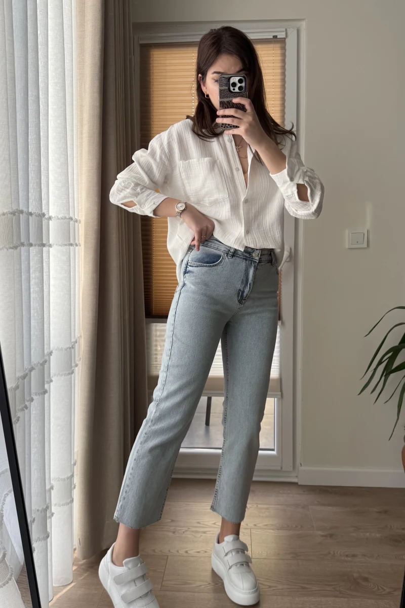 Meyla Buz Mavisi Slim Fit Jean Pantolon