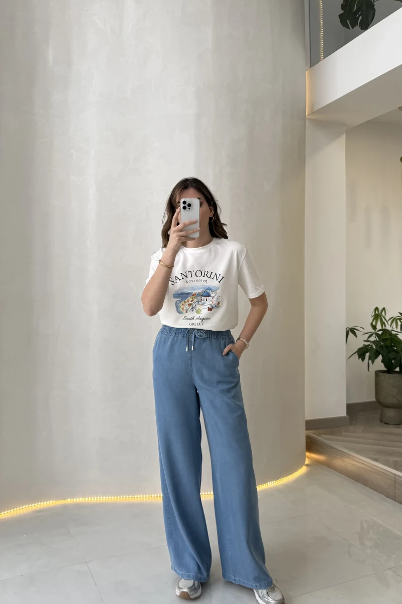 Zra Tensel Denim Pantolon - Mavi