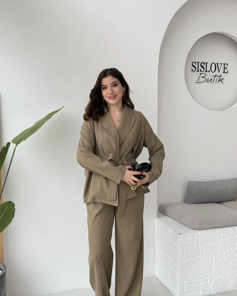 Ruth Kimono Takım - Haki - Kod: 51277