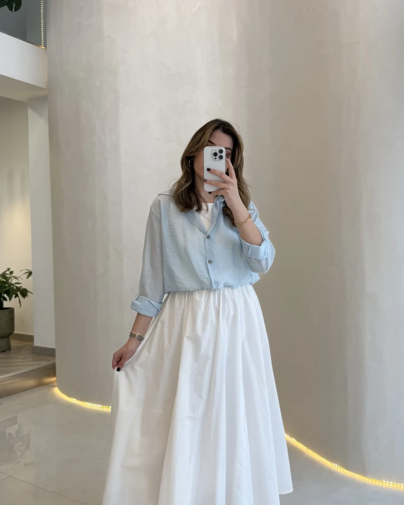 Yume Astarlı Etek - Beyaz - Kod: 5039