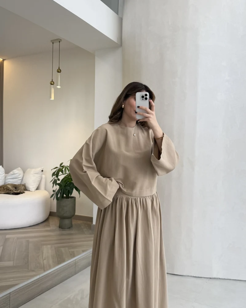 Catania Bel Detay Etek Bluz Takım - Vizon - 6017