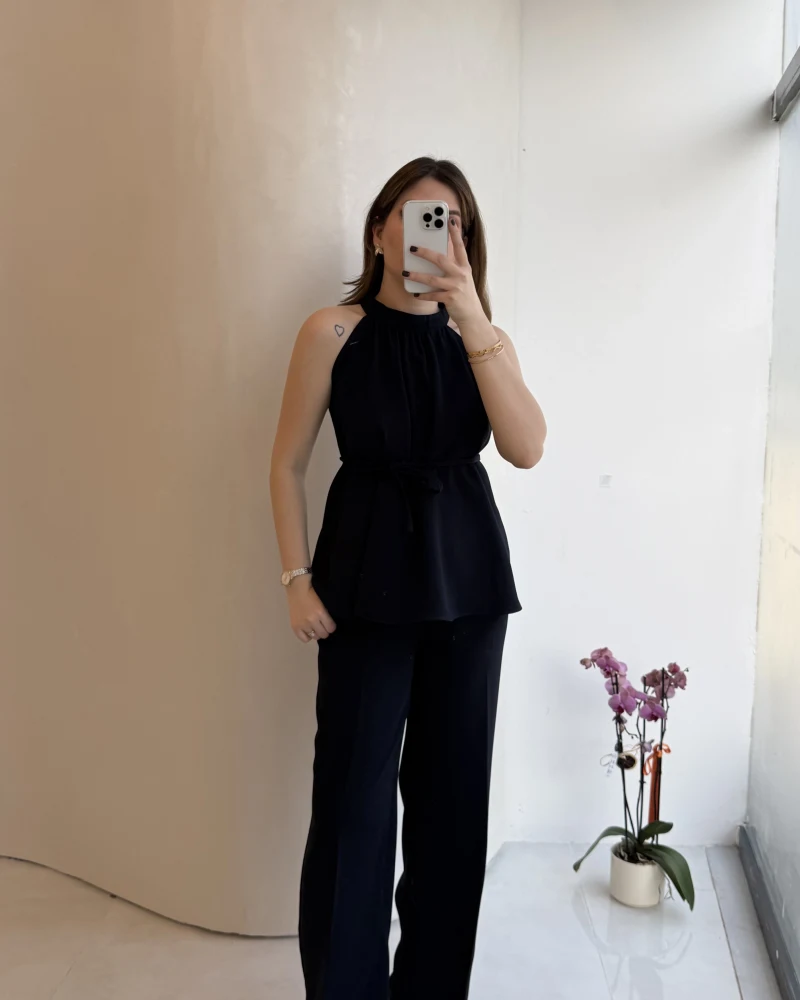 Fera Bağlama Detaylı Takım - Lacivert - Kod: 8920