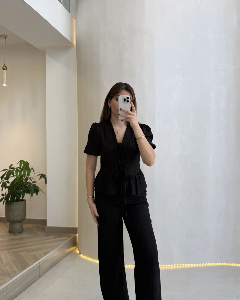 New Gofre Takım - Siyah - Kod: 8015