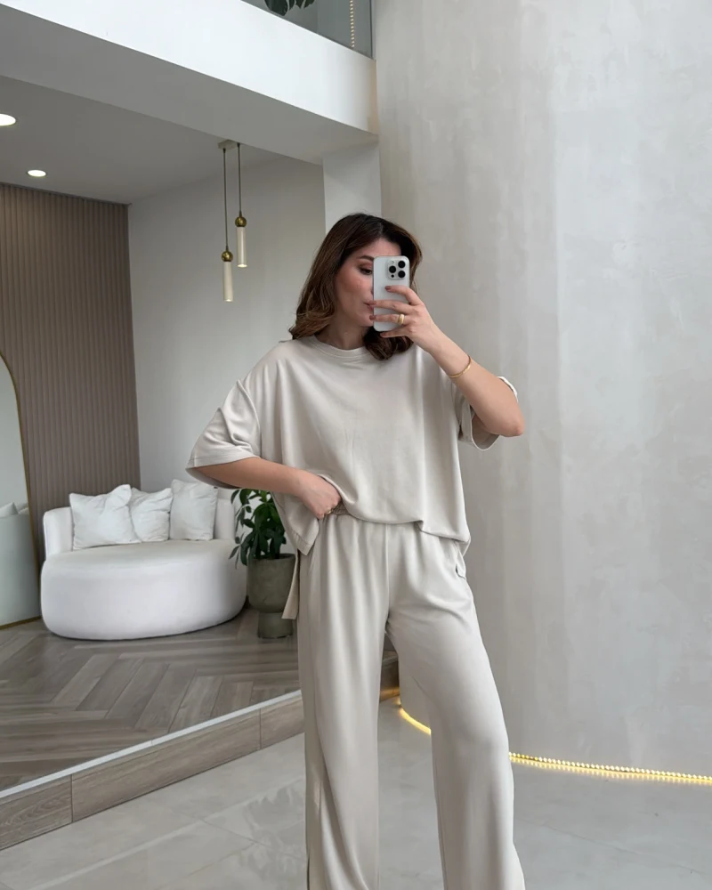 Castel Paraşüt Detaylı Yarım Kol Takım - Taş - Kod: 4118