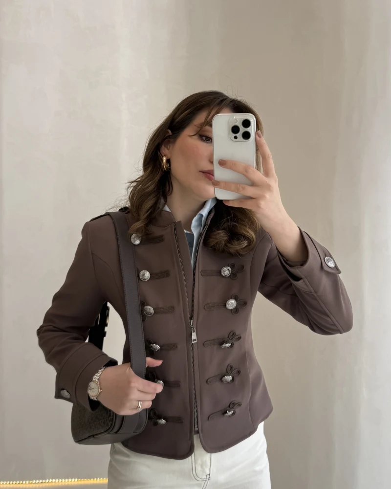 Napolyon Blazer Ceket - Kahve - Kod: 9729