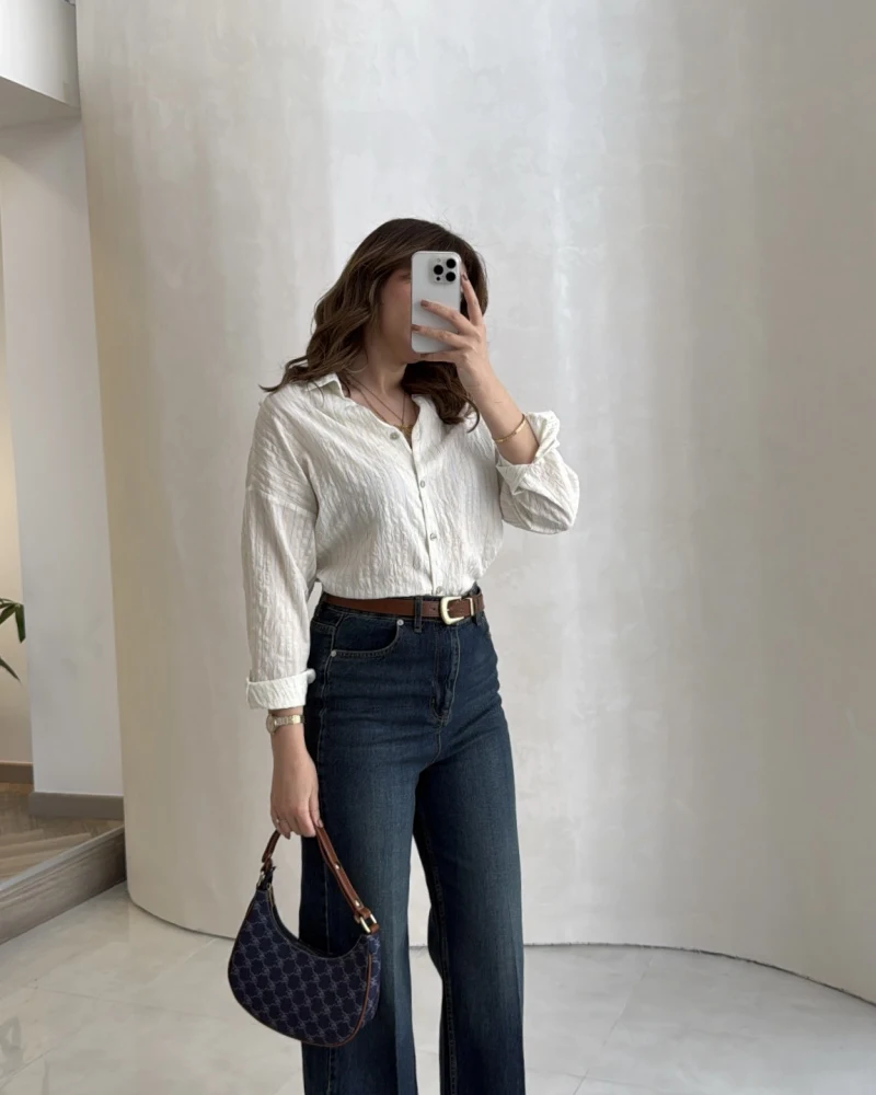 Ultra Yüksek Bel Kemerli Likralı Denim Jean Pantolon - Old - Kod: 1817