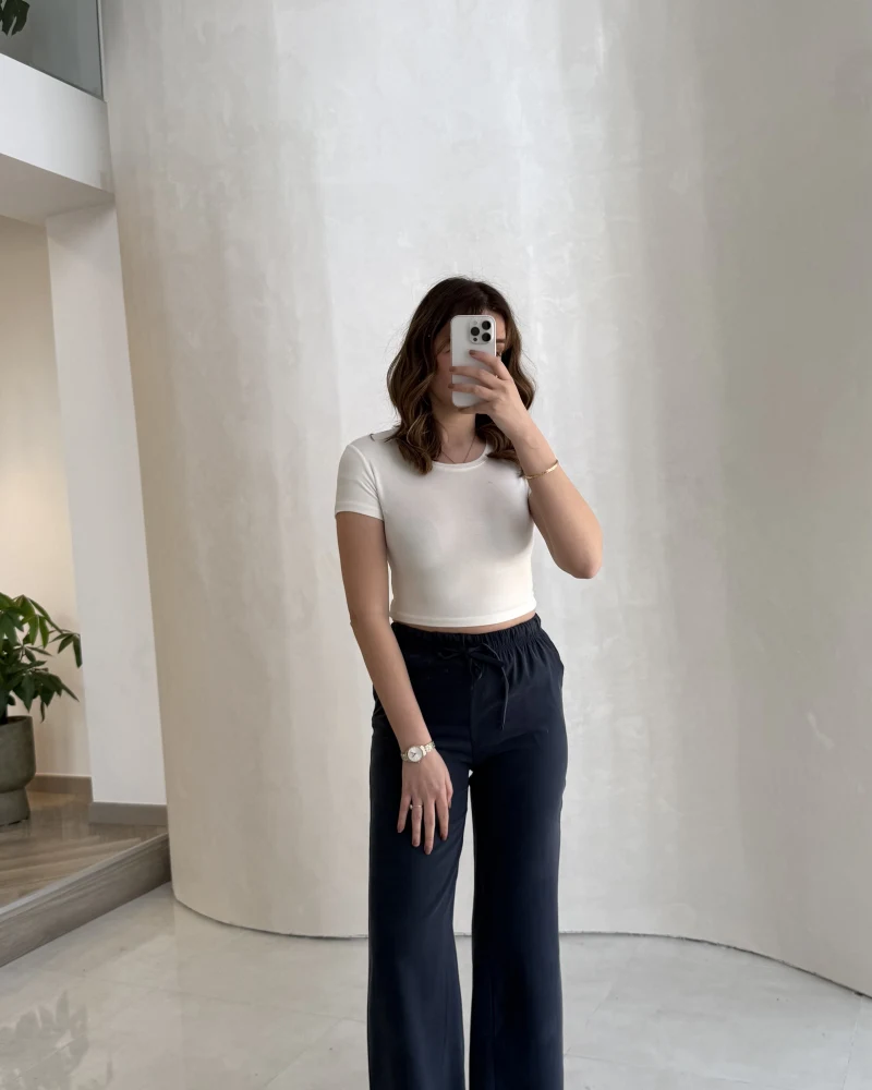 Lorenzo Beli Lastikli Modal Pantolon - Lacivert - Kod: 4044