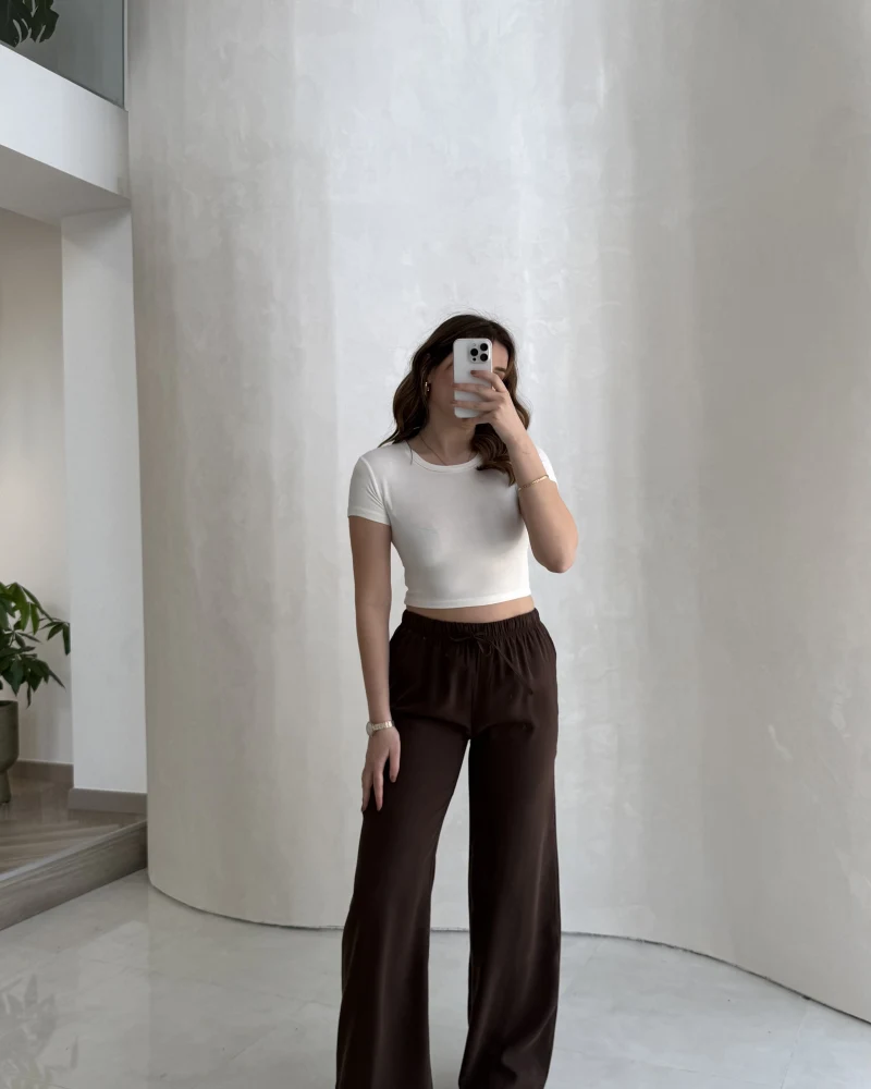 Lorenzo Beli Lastikli Modal Pantolon - Kahverengi - Kod: 4044