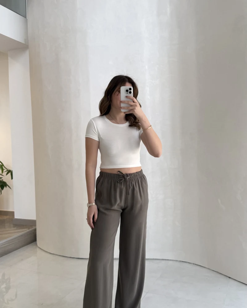 Lorenzo Beli Lastikli Modal Pantolon - Haki - Kod: 4044