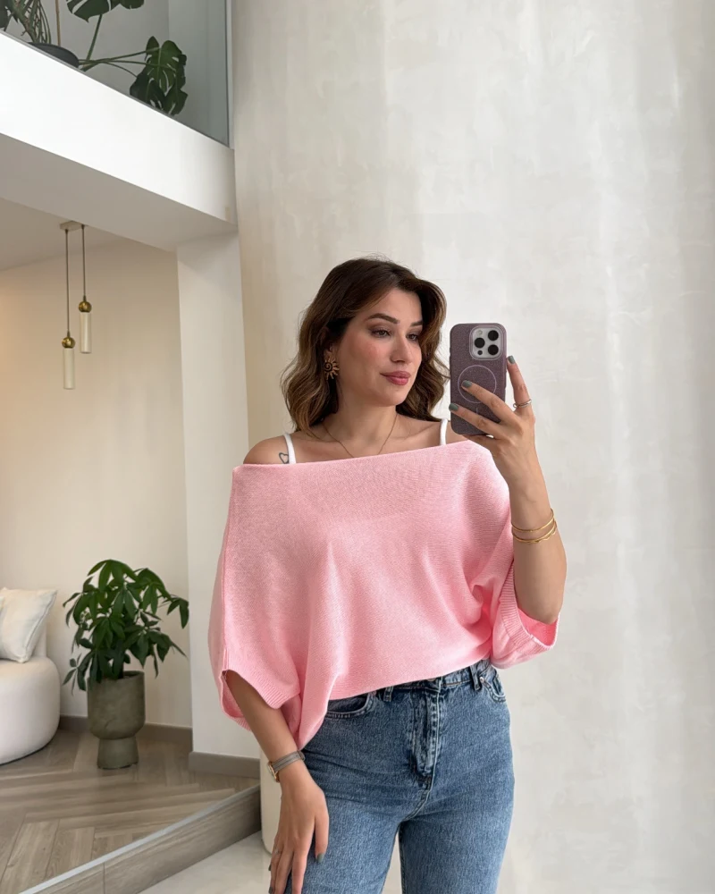 Bestie İçi Askılı Triko - Pembe