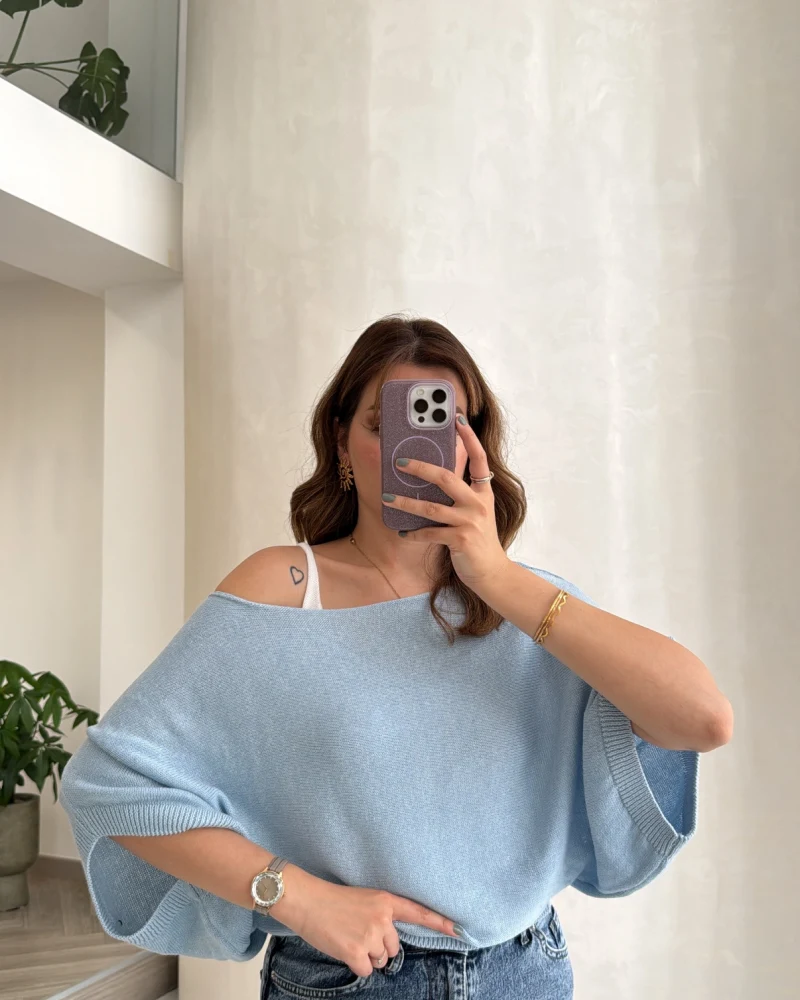 Bestie İçi Askılı Triko - Mavi