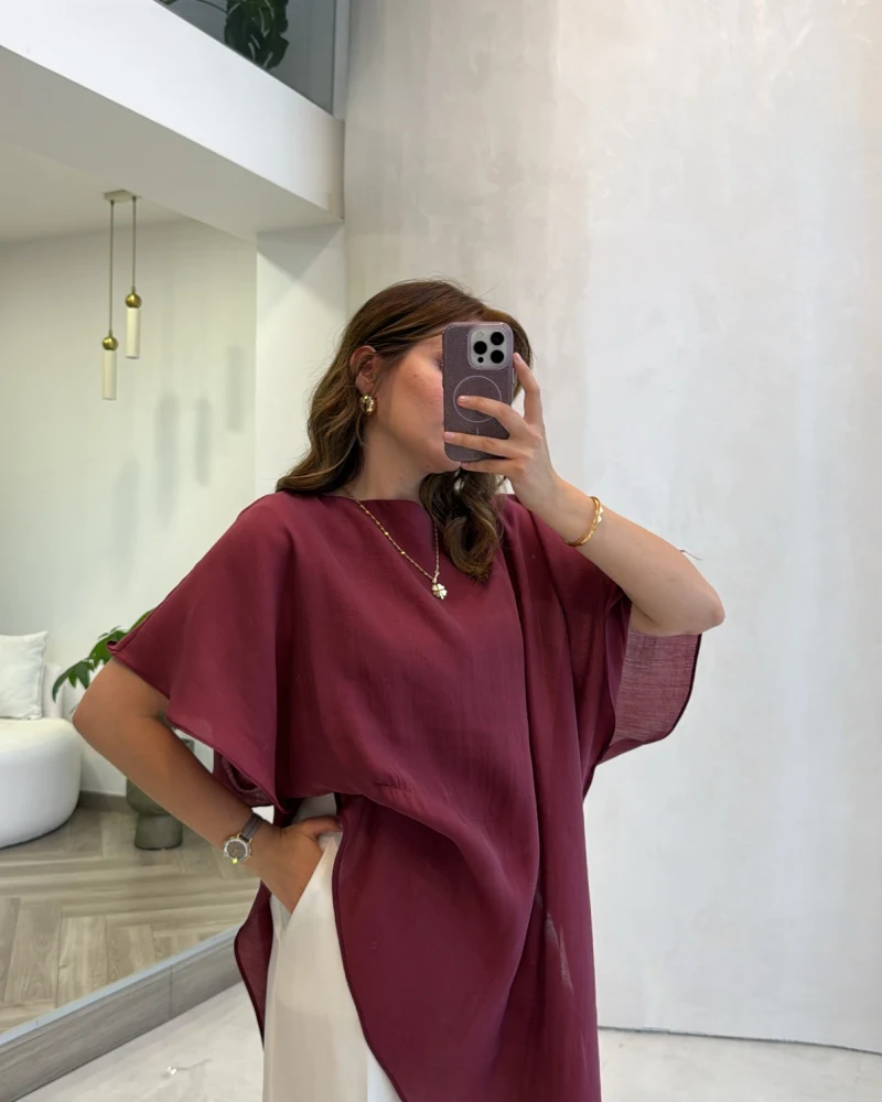 Pelerin Gömlek - Bordo - Kod: 3272